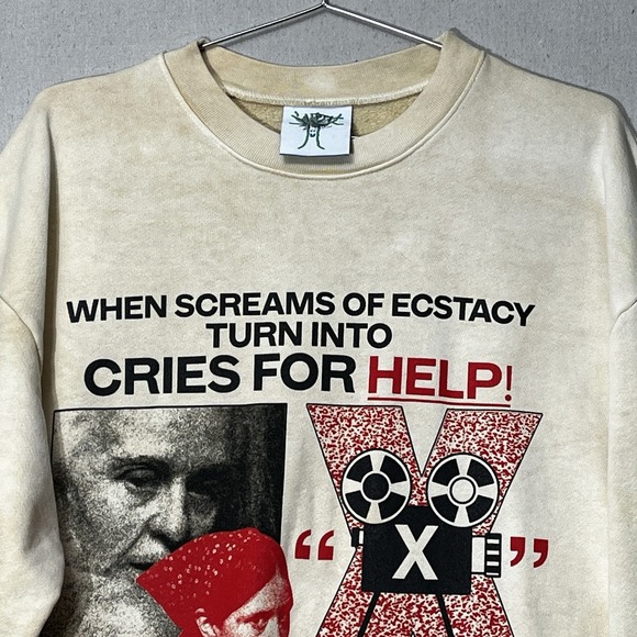 Online Ceramics x A24 X Wet Nightmare Crewneck Sweatshirt Size L Khaki - Picture 4 of 15